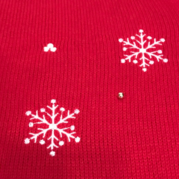 WHITE STAG Christmas Sweater Plus Size 2X 18W 20W Snowflake Reindeer Holiday Red - Picture 16 of 16